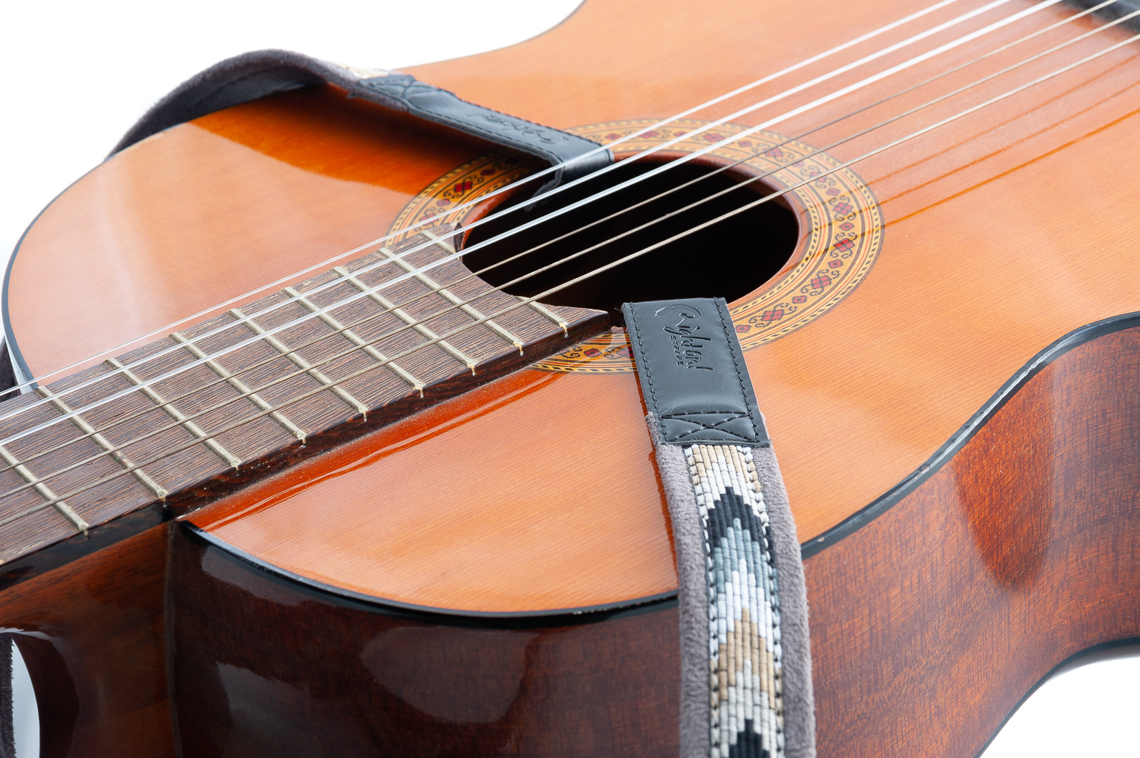 Correa para guitarra clásica, bandolera para guitarra española CLASSICAL DUAL HOOK Black