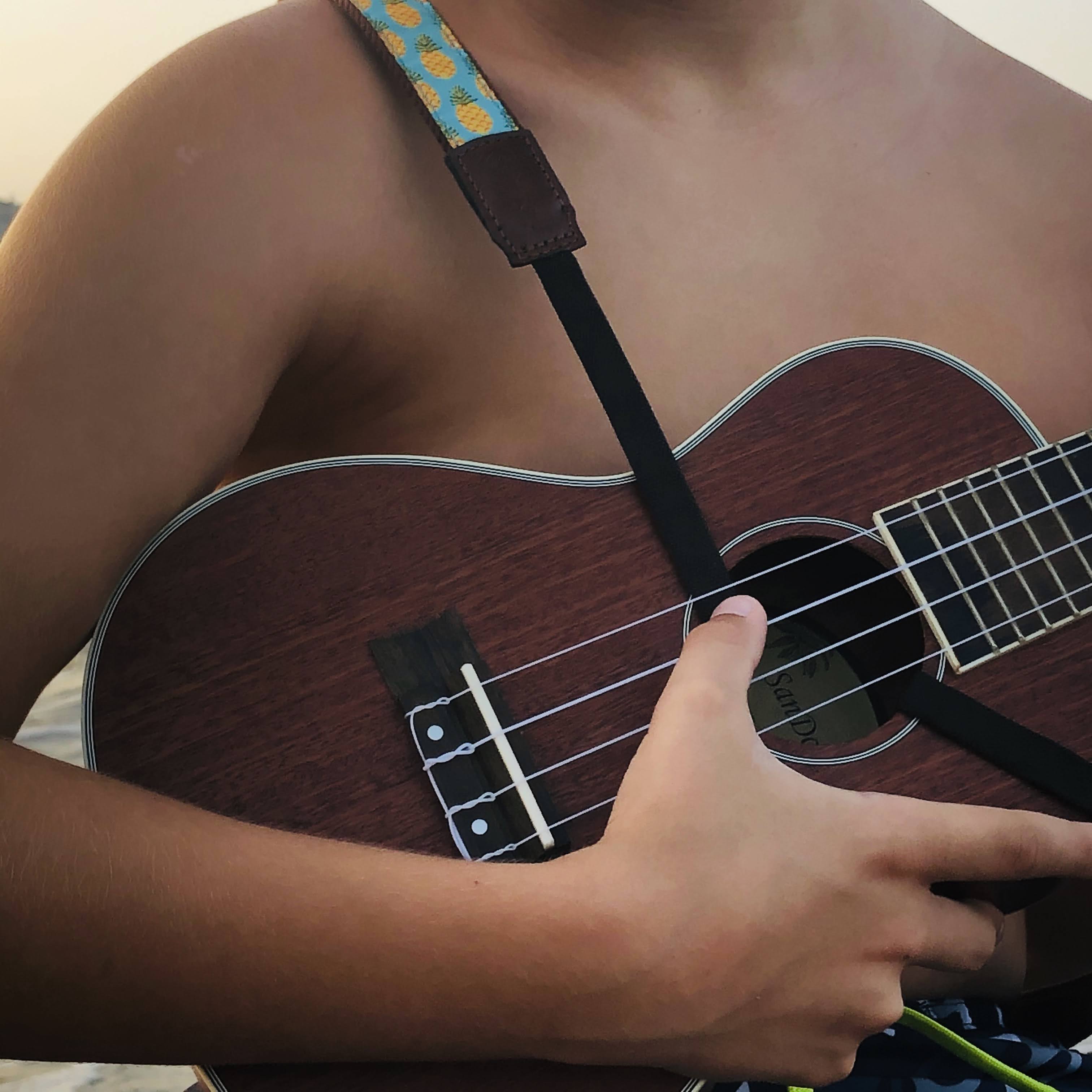 Sangles Guitare Réglables En Nylon X2 – Noir, Pour Guitare Acoustique Et Ukulélé