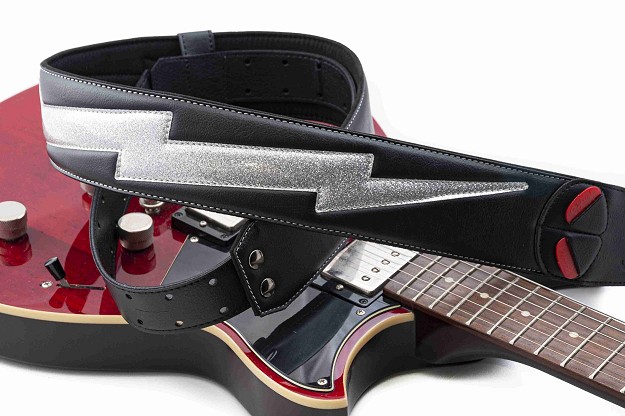 Bolt II Silver Glitter Guitar Strap