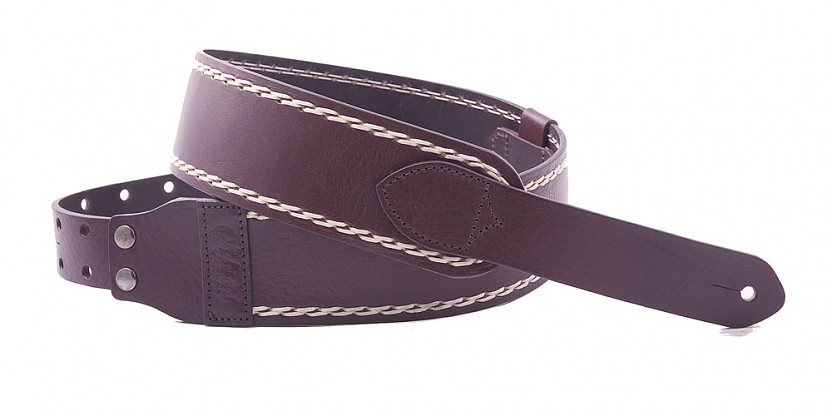 Big Brown Guitar and Bass Strap in Bovine Leather | RightOn! Straps1