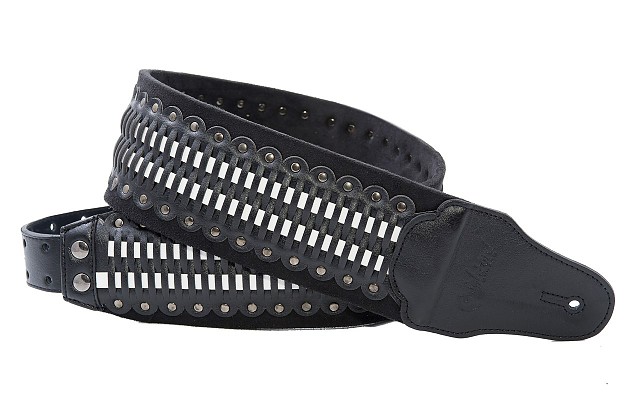 Cherokee Black bass strap with faux leather braided detail