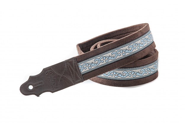 MUNDAKA model guitar and bass strap, 5 cm wide, non-slip on the inside, padded with low density latex, 2mm thick, decorated in vintage style.