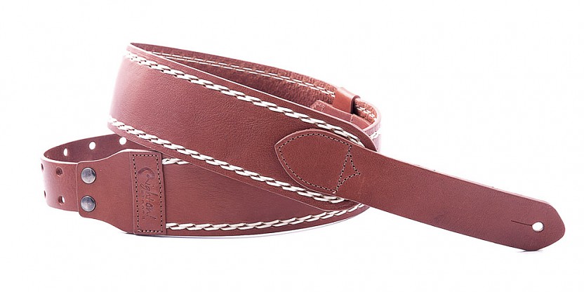 Big Light Brown Cowhide Guitar and Bass Strap | RightOn! Straps1