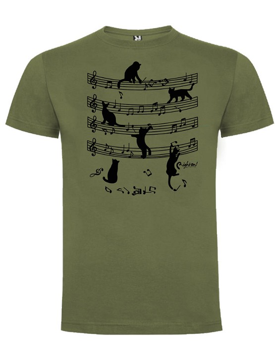 Camiseta diseño RightOn! CATS VERDE