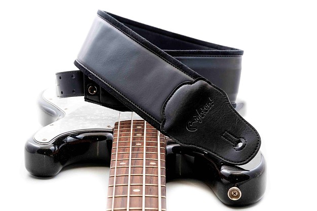 Wide Vegan Bass Strap Charm-80 Black with RAS System | RightOn! Straps1