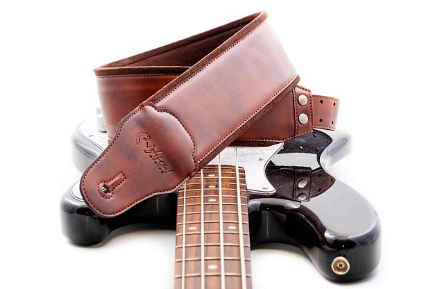 Wide Vegan Bass Strap Charm-80 Brown with RAS System | RightOn! Straps1