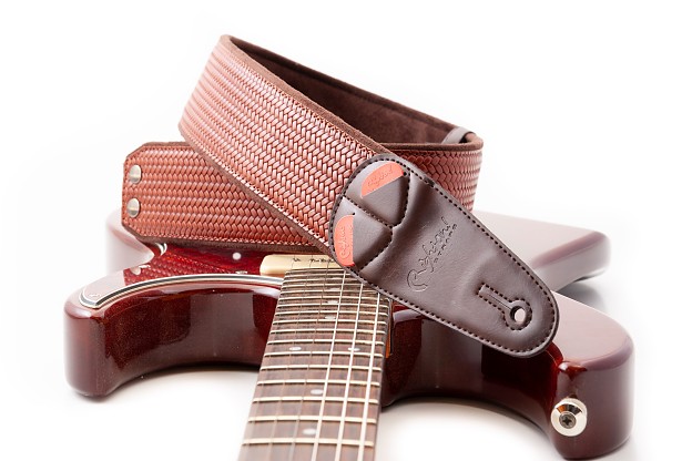 Bond-60 Brown Guitar Strap with RAS Adjustment and Vegan Design | RightOn! Straps1