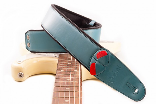 Charm-60 Teal Guitar Strap with RAS Adjustment and Vegan Design | RightOn! Straps1