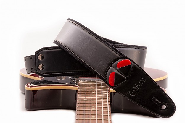 Charm-60 Black Guitar Strap with RAS Adjustment and Vegan Design | RightOn! Straps1