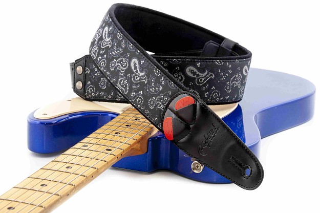 Paisley Black Guitar Strap | RightOn! Straps1