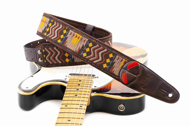 Azteca Brown Guitar Strap