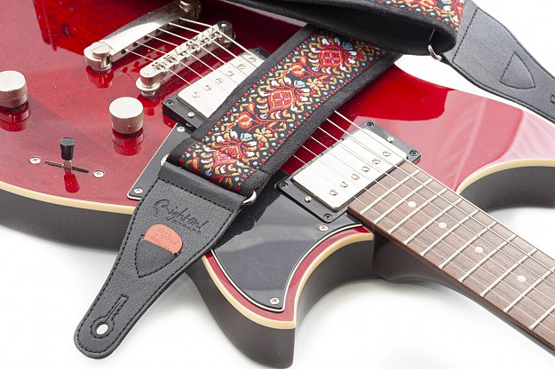vintage guitar strap hippi style woodstock red