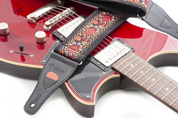 Vintage Style Guitar Strap – Hippie & Woodstock Tribute in red1