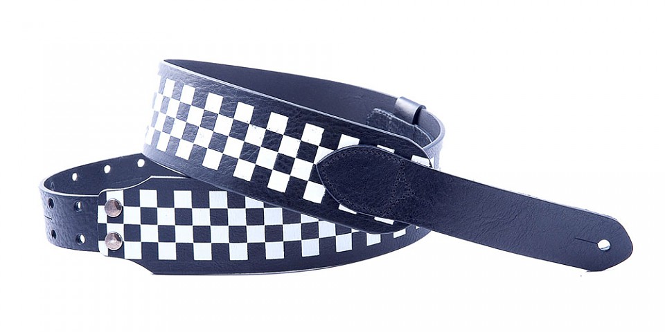RightOn! Chess Black guitar and bass strap