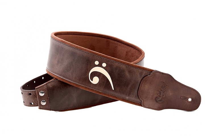 Wide strap for bass and guitar model Fakey Brown