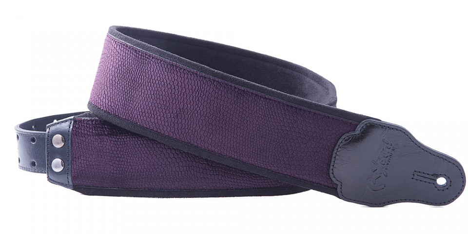 RightOn! Lizard Purple guitar and bass strap