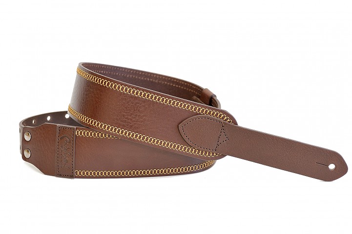 RightOn! Rim Brown guitar and bass strap