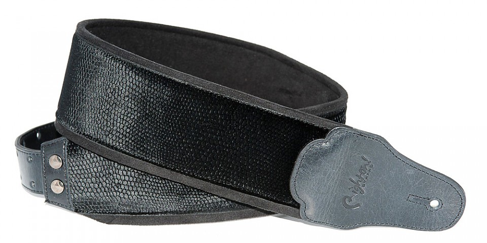 BASS LEATHER AND TEXTILE STRAP - BLACK