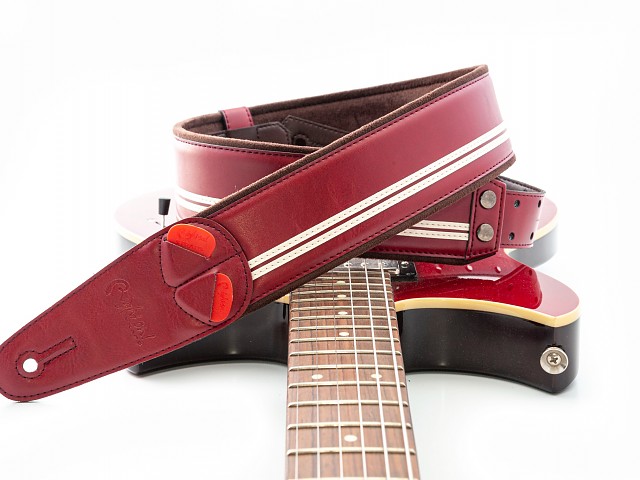 Model RACE RED guitar and bass strap.