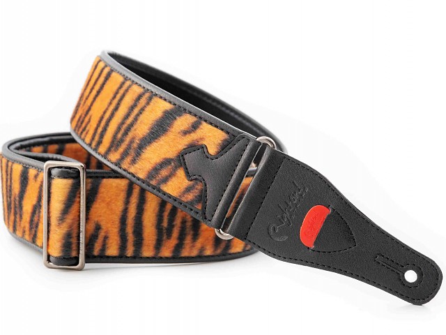 Vegan TIGER guitar and bass guitar strap, free of animal parts.