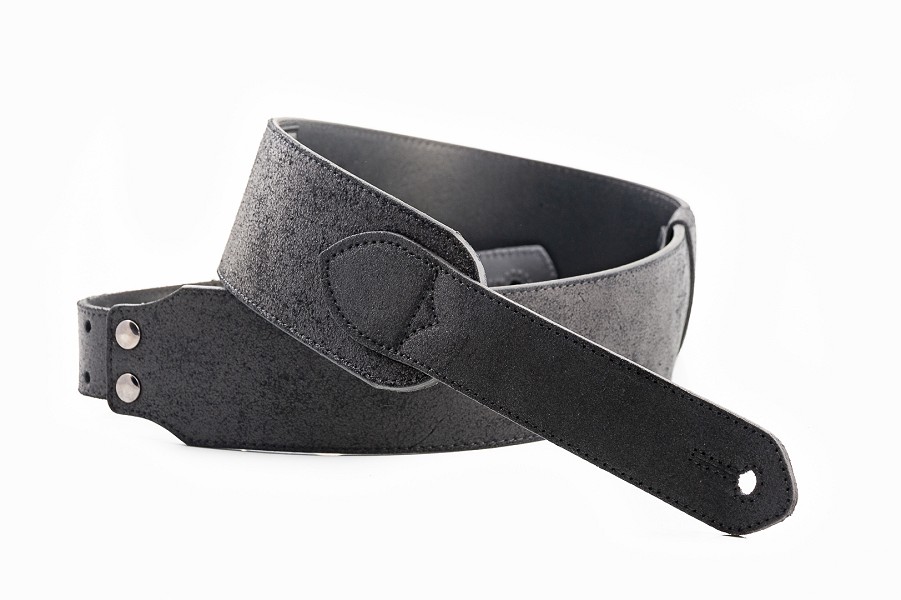 Sangle de Guitare en Cuir Fuzzy Black - Fabriquée en Espagne1