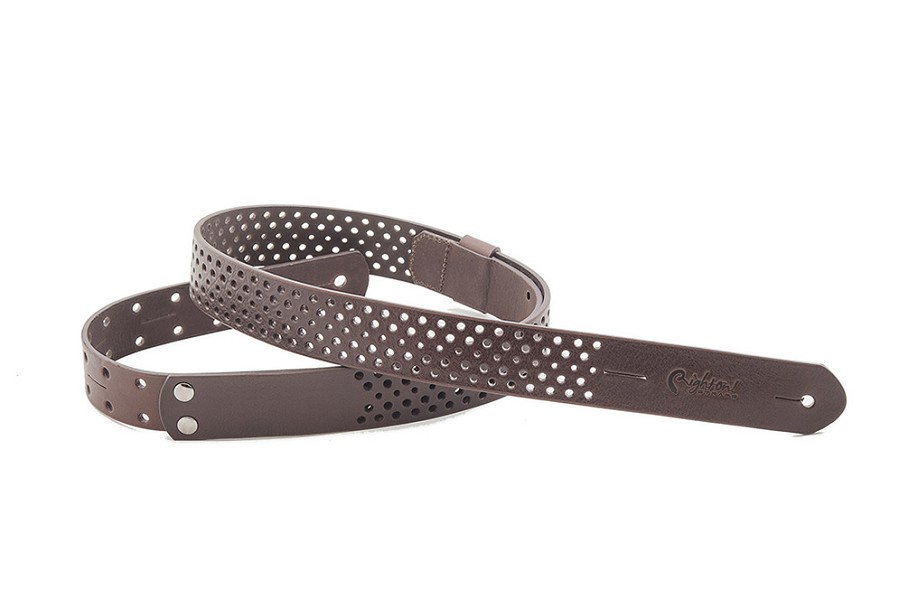 Haunts Brown leather strap, eco-friendly tanning, retro design, and durability.