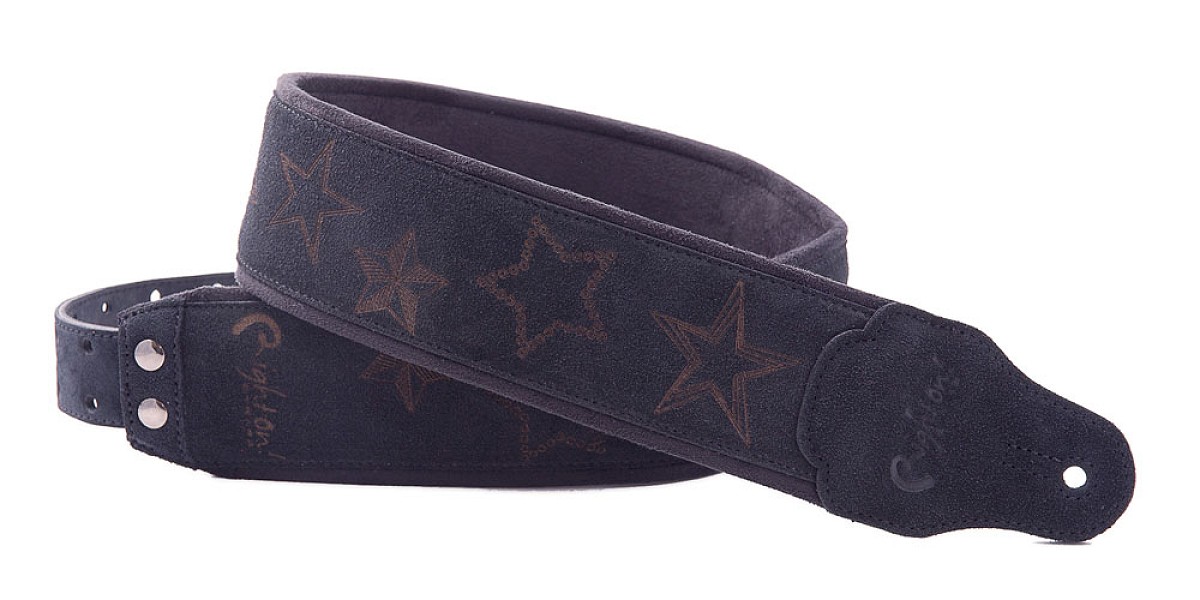 RightOn! Stars Black guitar and bass strap