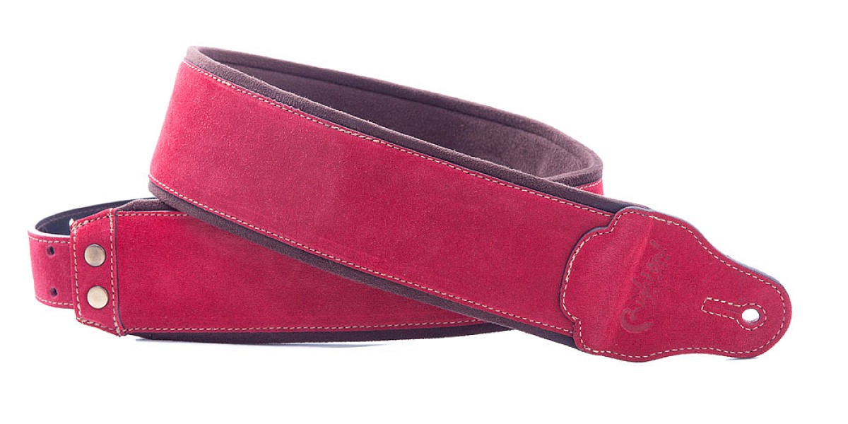 RightOn Straps - Suede Red - Correas para Guitarra y Bajo