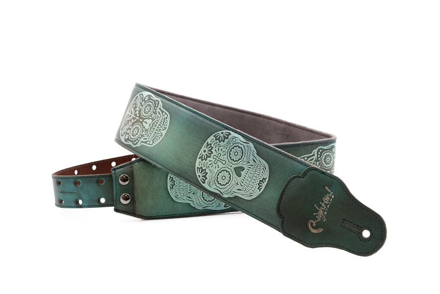 GUITAR STRAP SUGAR-SKULL LEATHERCRAFT RIGHTON