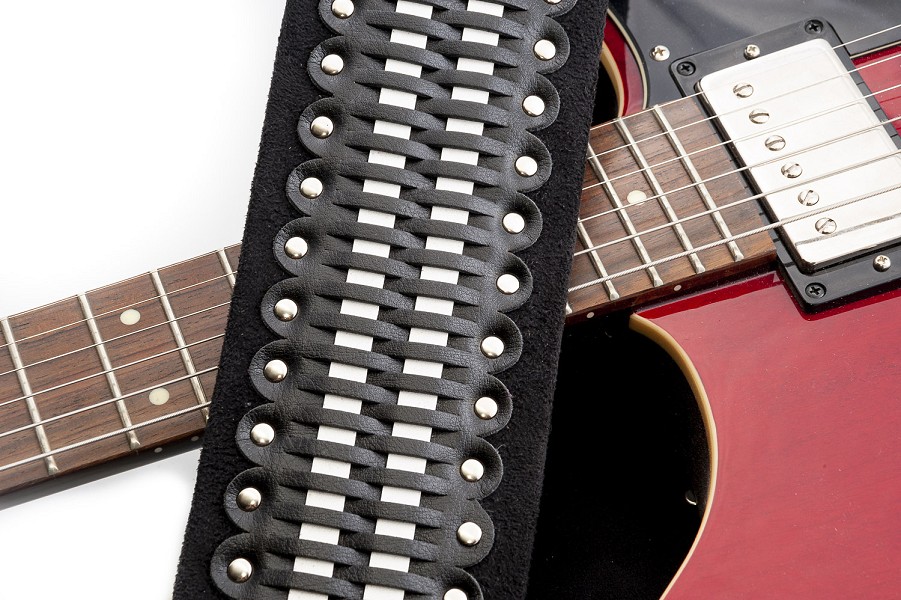 Cherokee Black Wide and Comfortable Guitar and Bass Strap | RightOn! Straps1