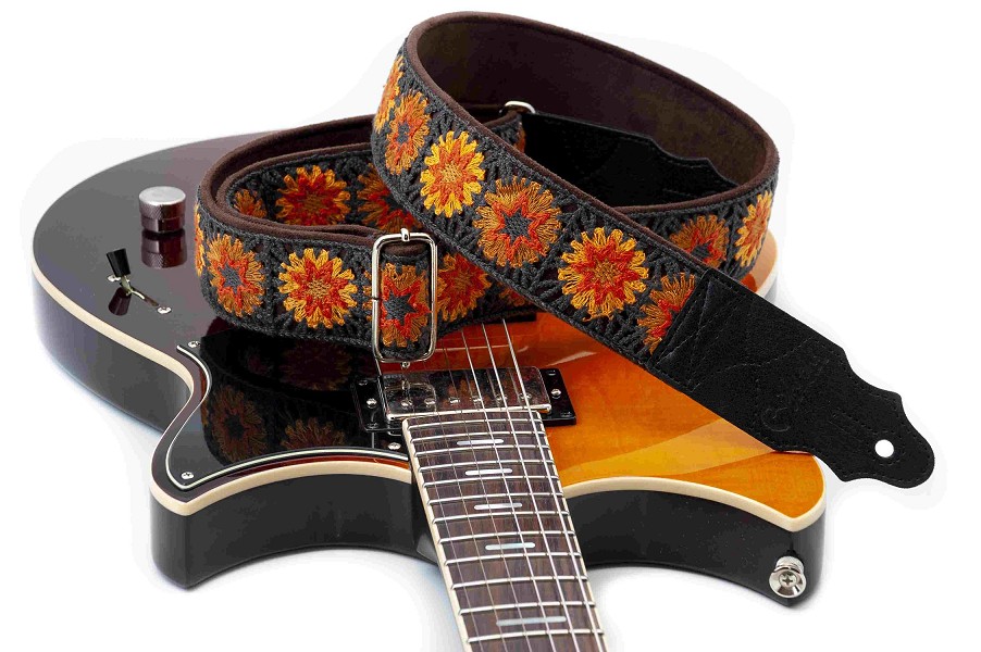 Crochet Brown Guitar Strap