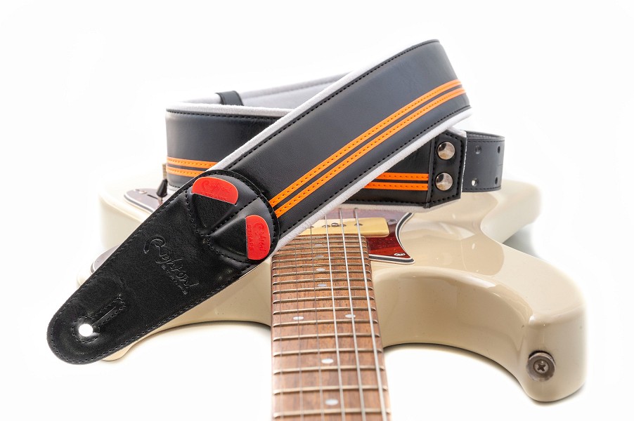 Model RACE HD guitar and bass strap, 6 cm wide.