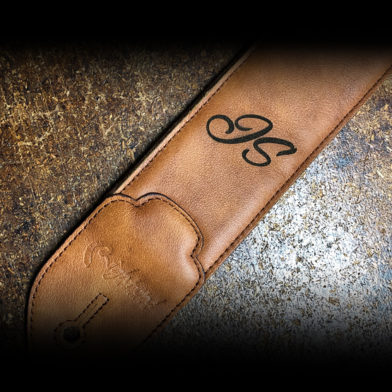 leather strap with laser initials