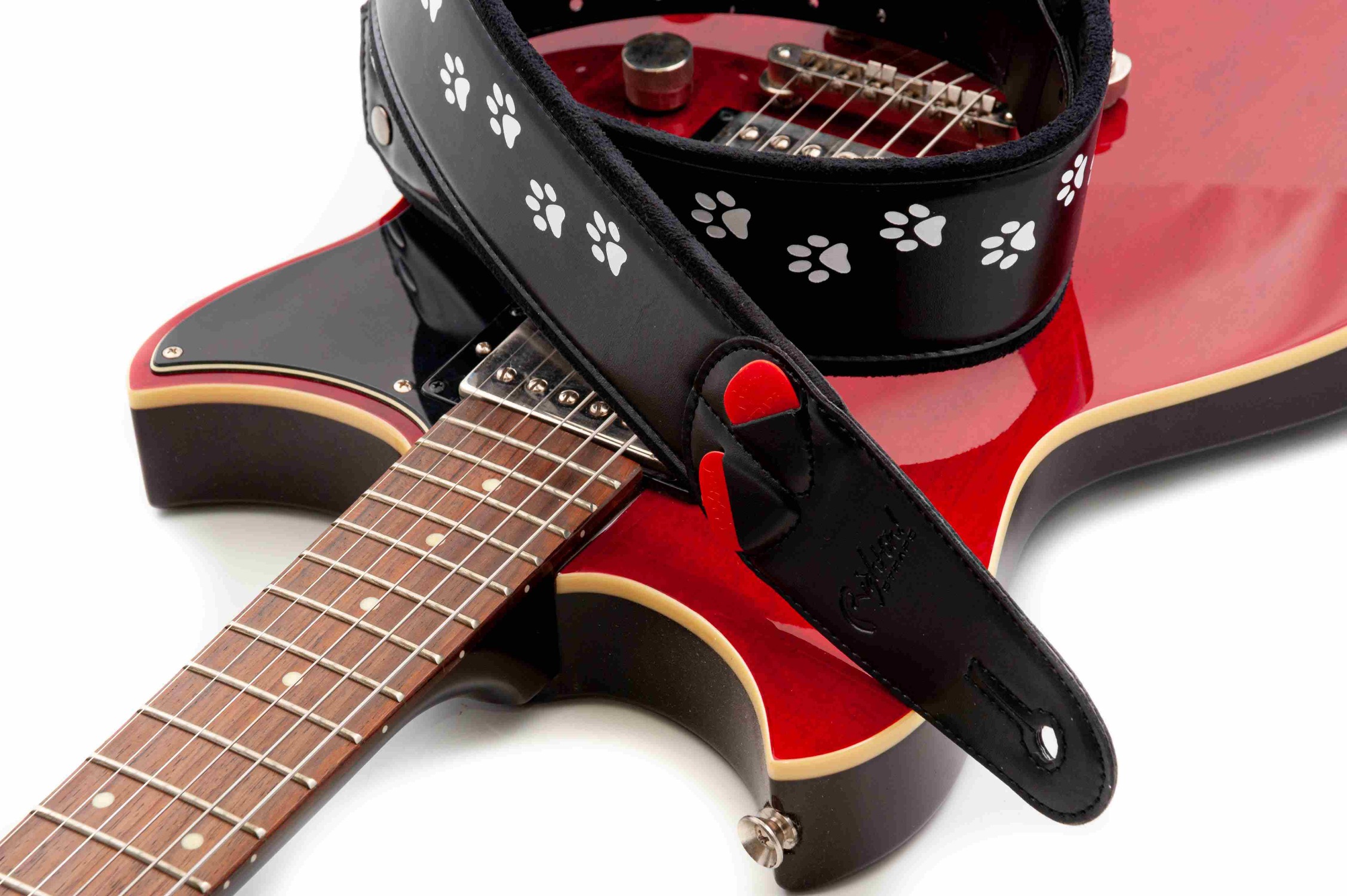Sangle De Guitare En Cuir Simili Réglable - Environ 127-150 Cm - Design Rétro Pour Guitare Électrique/Acoustique