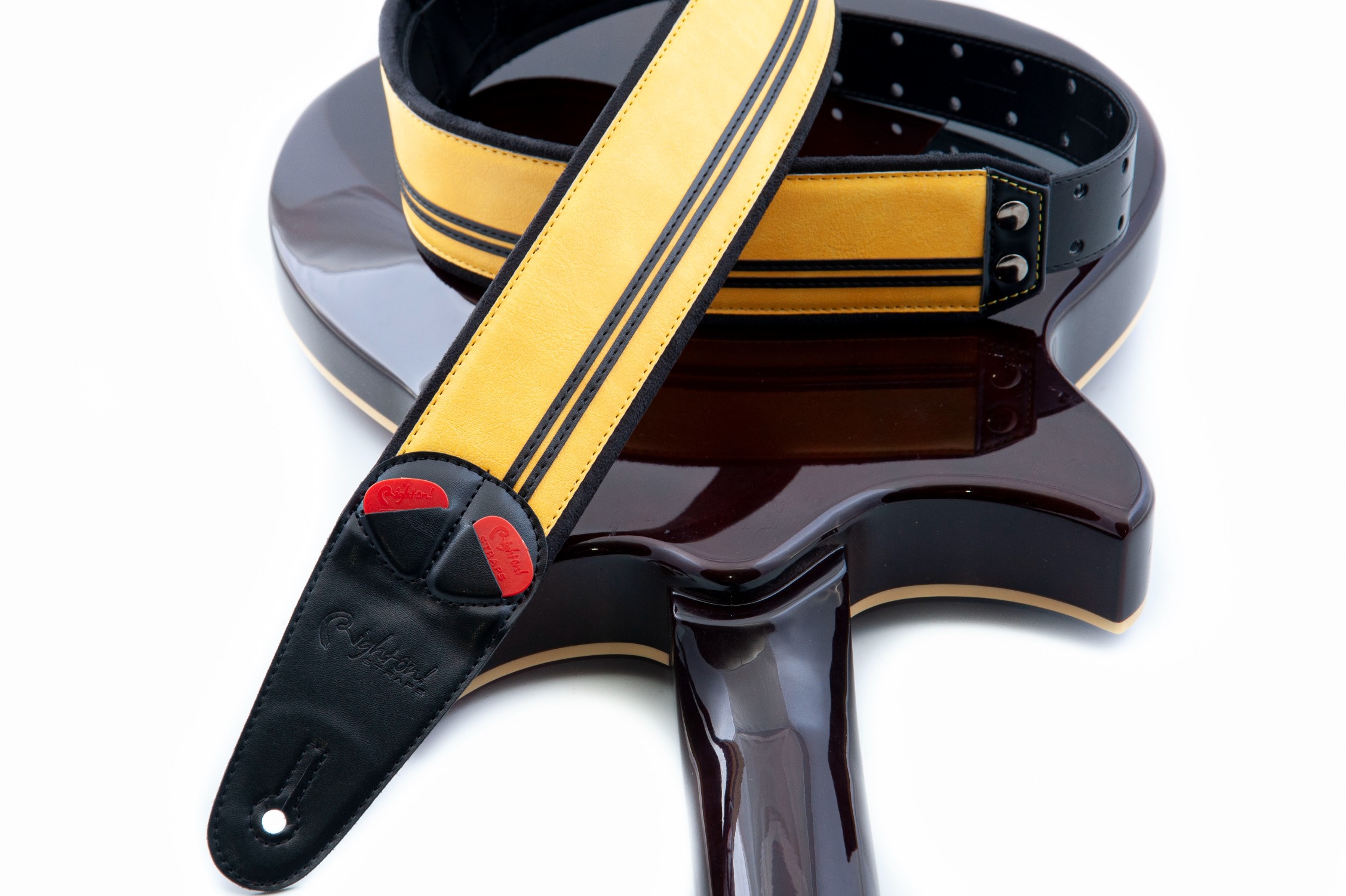 Black and gold shop guitar strap