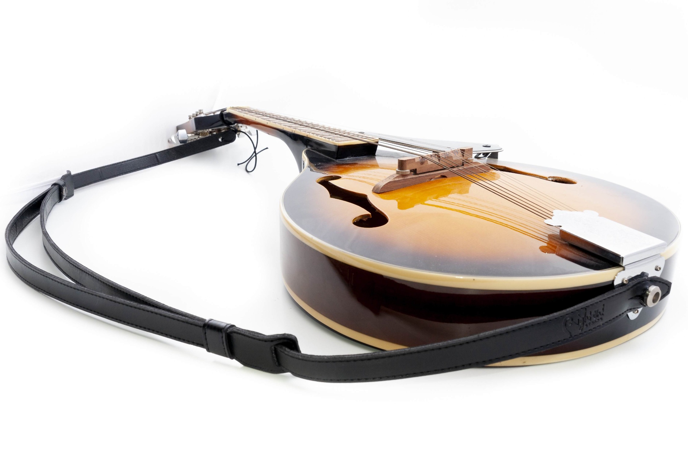 Ukulele and Mandolin Strap Classic Black Vegan Material and Adjustable Length